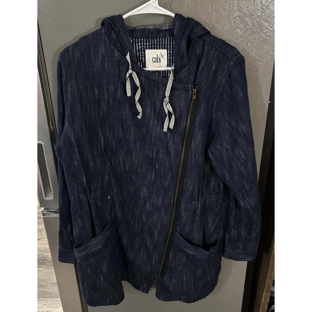 Cabi #5100 Adventure Anorak Denim Jacket Women's Large Coat Full Zip Beachy